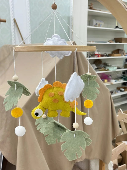 Soft Felt & Wooden Animal Baby Crib Mobile with Music