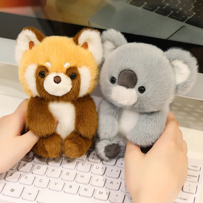 Cute Sitting Animal Plush Dolls: Red Panda, Fox, Sloth & More