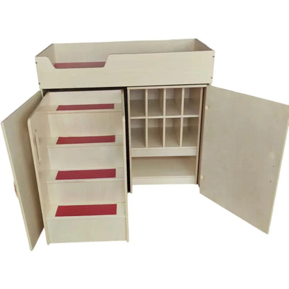 Montessori Wooden Storage Cabinet & Bookshelf