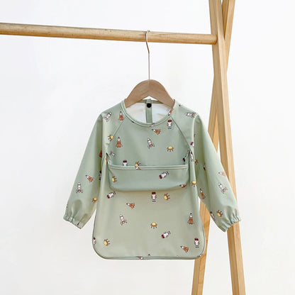 Waterproof Long Sleeve Baby Smock | Full-Coverage Feeding Apron (0-5Y)