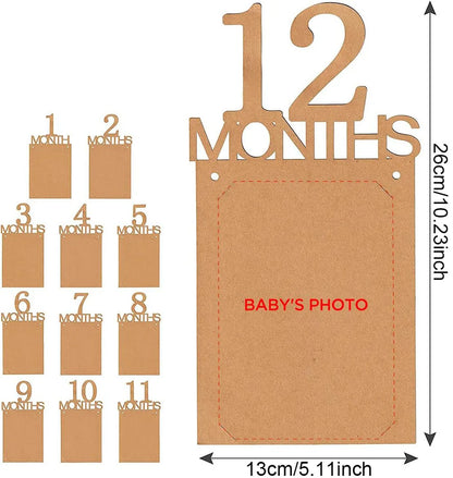 Baby First Birthday Banner – 1–12 Month Photo Growth Record