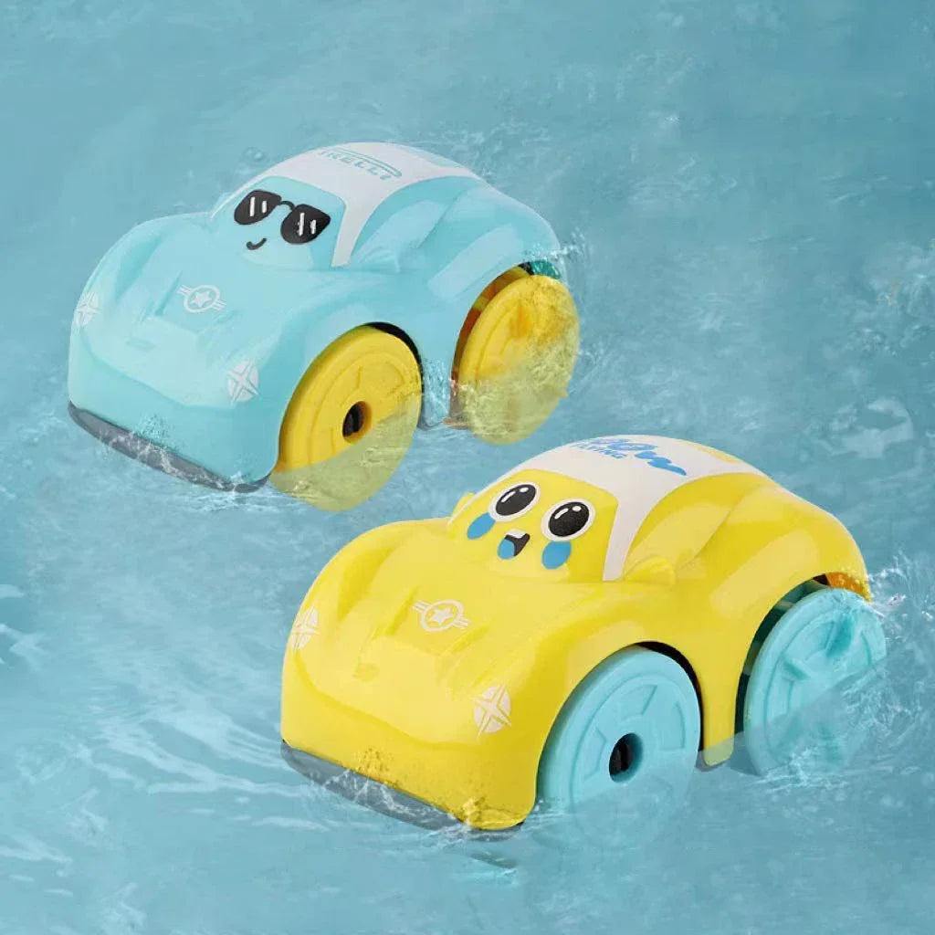 Cute Clockwork Bath Toys – Swimming Duck & Cartoon Cars for Fun Baby Bath Time
