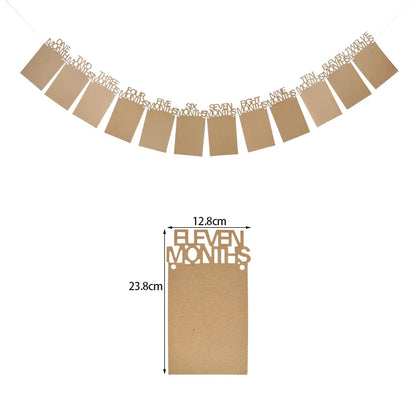 1st Birthday Baby Photo Banner – 12 Month Garland