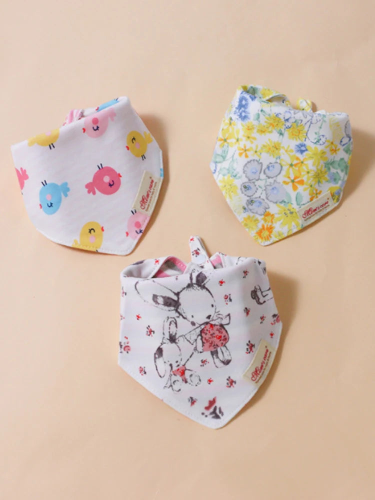 Comfy & Adjustable 3-Pack Cotton Baby Feeding Bibs