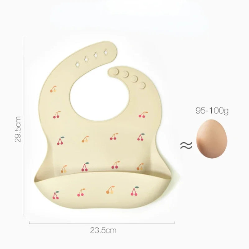 Baby Silicone Bibs, BPA-Free Waterproof Adjustable