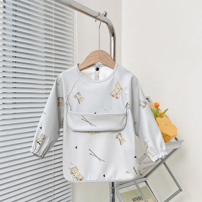 Waterproof Long Sleeve Baby Smock | Full-Coverage Feeding Apron (0-5Y)