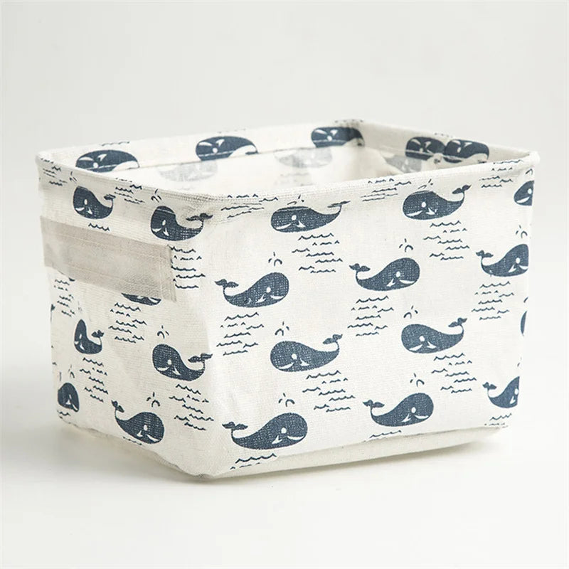 Foldable Cotton Linen Mini Storage Basket