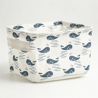 Foldable Cotton Linen Mini Storage Basket