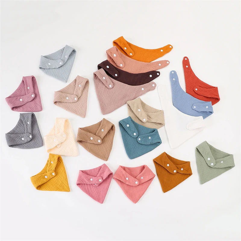 Solid Color Cotton Baby Bandana Bibs