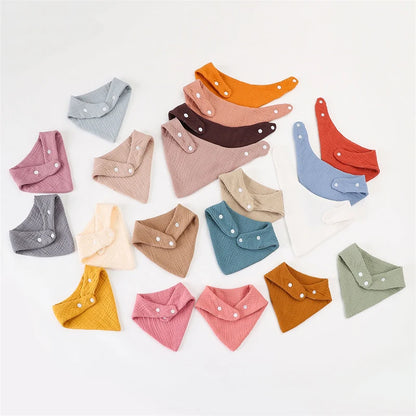 Solid Color Cotton Baby Bandana Bibs