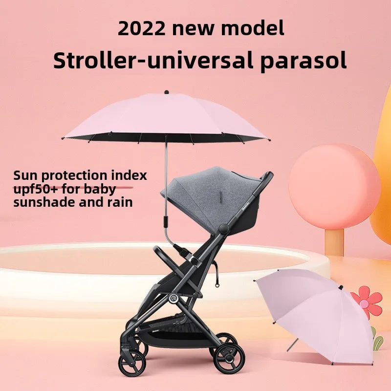 Universal UV Protection Sun and Rain Umbrella for Baby Strollers Tricycles Convenient for Parents