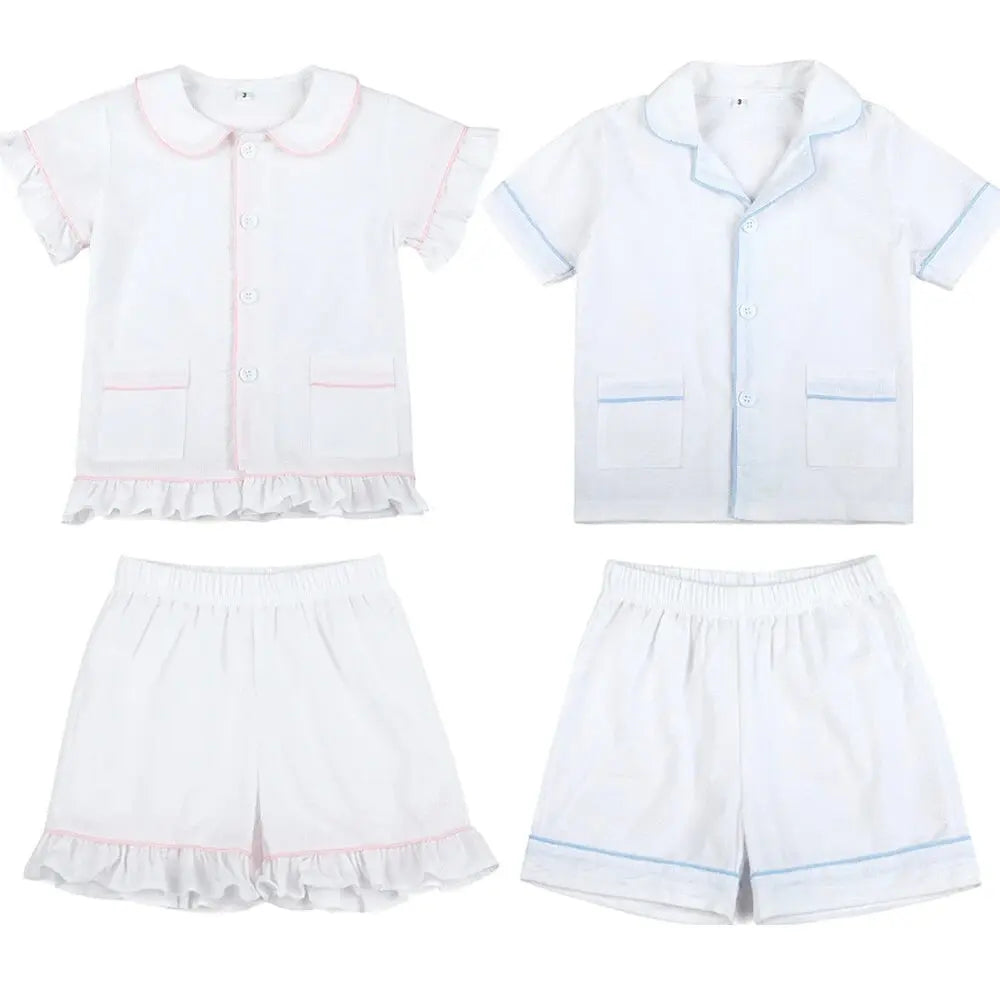 Ruffkids Cotton Seersucker Sibling Matching Pajama Sets
