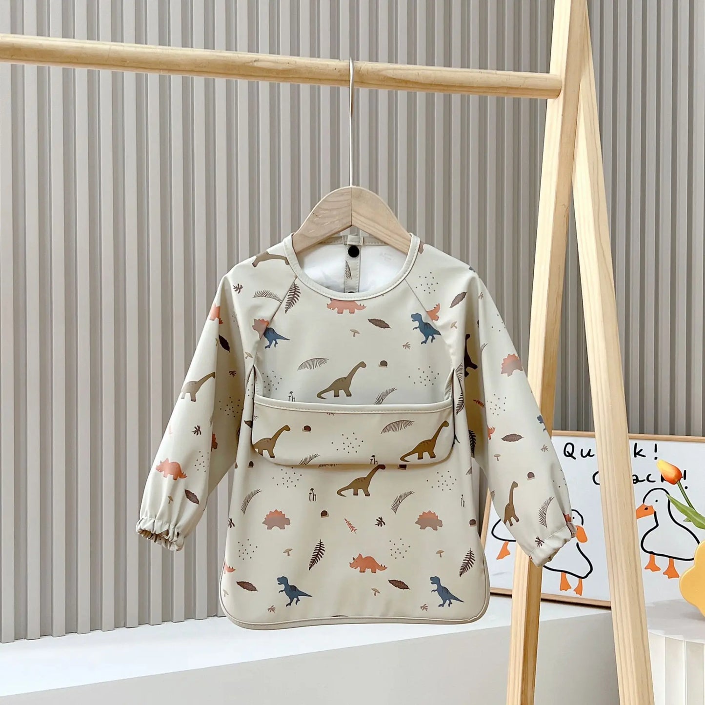 Waterproof Long Sleeve Baby Smock | Full-Coverage Feeding Apron (0-5Y)