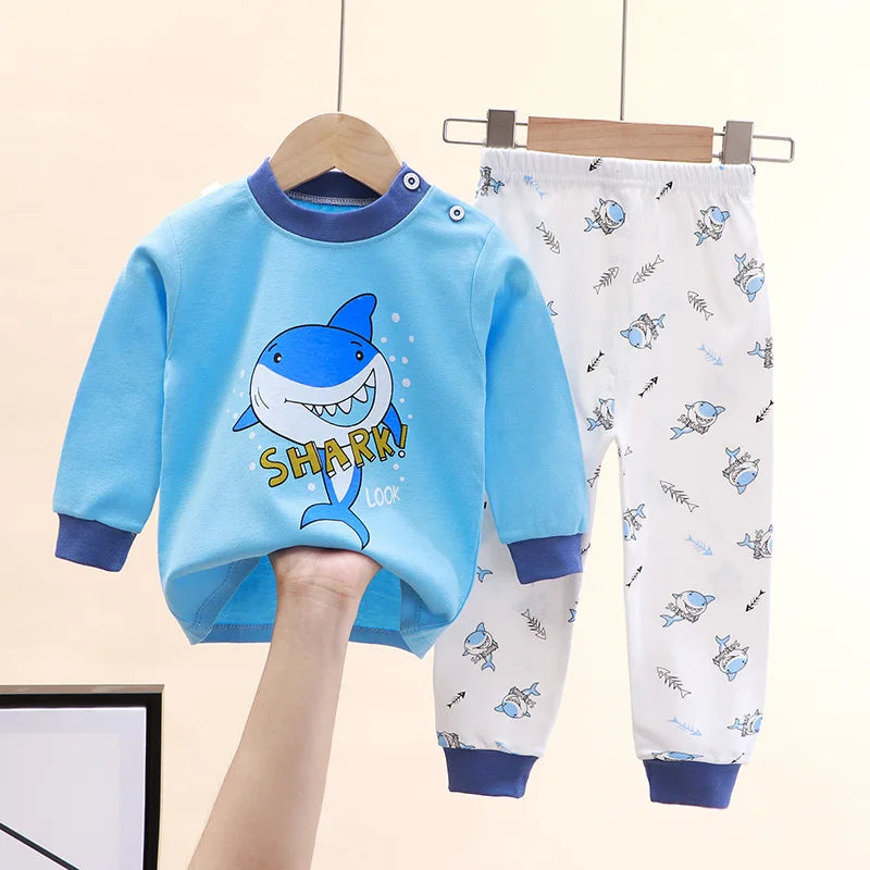 Boys Cotton Pajama Set – Soft Autumn Sleepwear for Babies & Kids