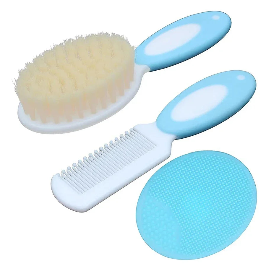 Soft Silicone & Bristle Baby Hair Care Set | Cradle Cap Brush