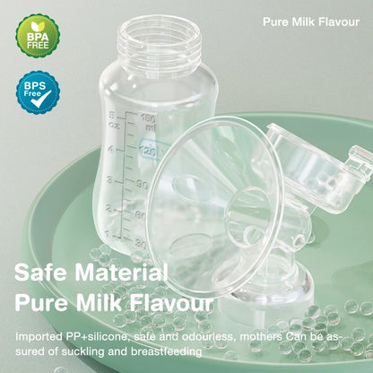 Postpartum Manual Breast Pump with Nipple Suction & Milk Bottle
