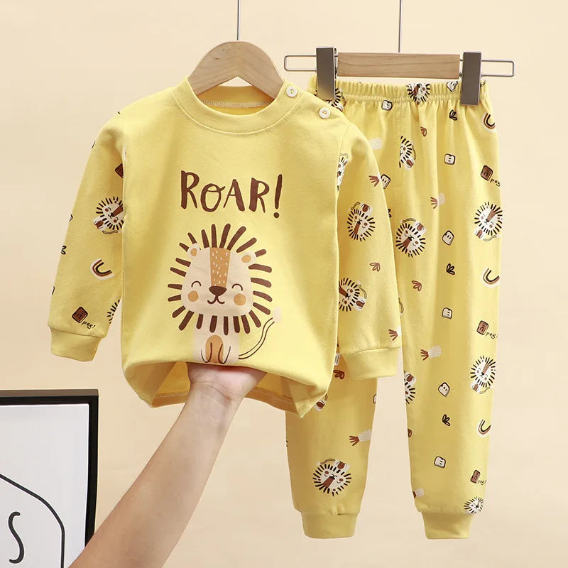 Boys Cotton Pajama Set – Soft Autumn Sleepwear for Babies & Kids