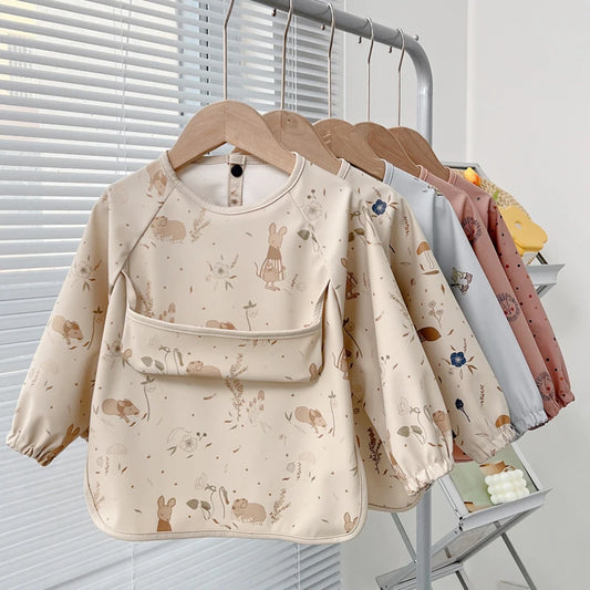 Waterproof Long Sleeve Baby Smock | Full-Coverage Feeding Apron (0-5Y)