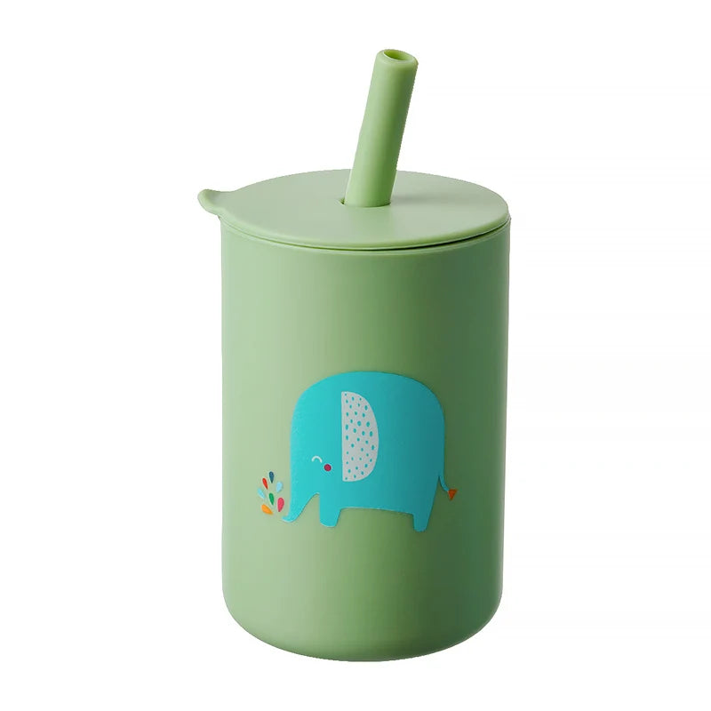 Food Grade Silicone Toddler Straw Sippy Cup