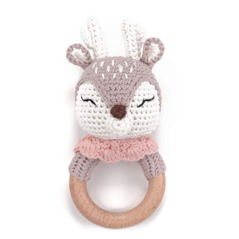 Handmade Amigurumi Cartoon Animal Baby Rattle