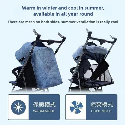 New One-Button Folding Stroller with Shock Absorption