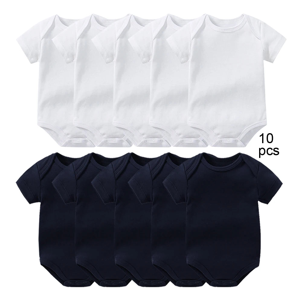 Basic Solid Grows & Jumpers Set for Infants (10 Pieces)