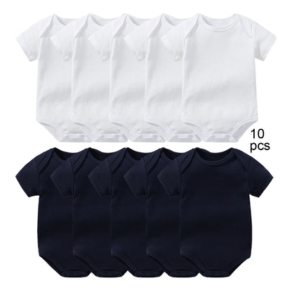 Basic Solid Grows & Jumpers Set for Infants (10 Pieces)