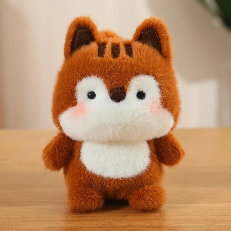 Cute Sitting Animal Plush Dolls: Red Panda, Fox, Sloth & More