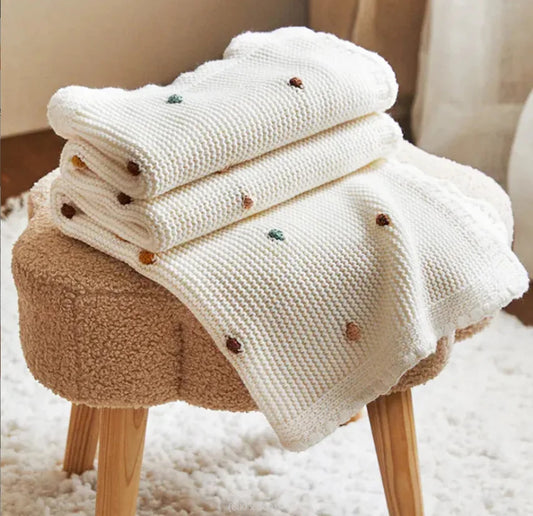 Knitted Baby Swaddle & Sofa Throw Blanket (100x70cm)