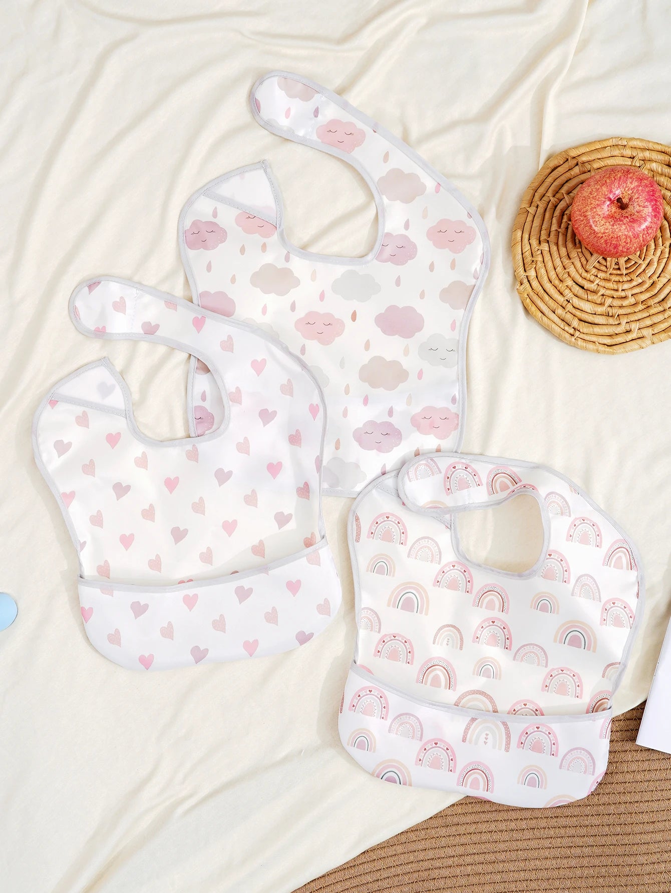 3-Pack SuperBib with Reversible Pocket | Waterproof 6–24M Feeding Set