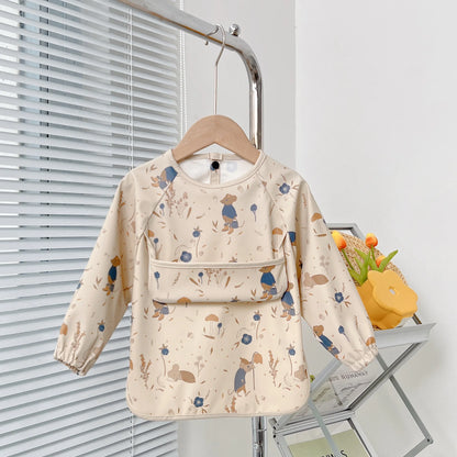 Waterproof Long Sleeve Baby Smock | Full-Coverage Feeding Apron (0-5Y)
