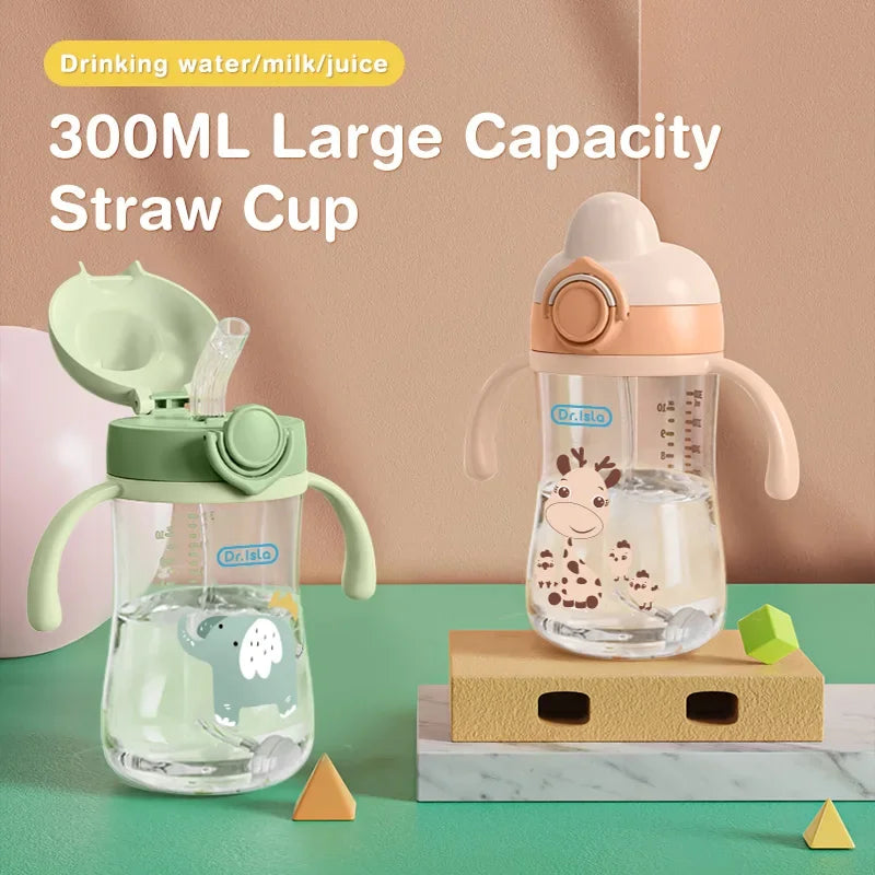 Portable Water Bottle 300ml With Straw