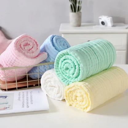 Soft 6-Layer Muslin Baby Bath Towel & Swaddle Wrap