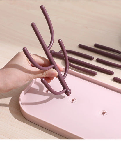 Bottle and Cup Drain Rack with Nipple Holder