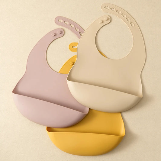 2-Pack Waterproof Silicone Baby Bibs | Easy-Clean Infant Feeding Set