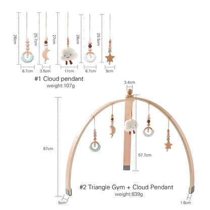Wooden Rocket Baby Activity Gym Frame & Montessori Toys