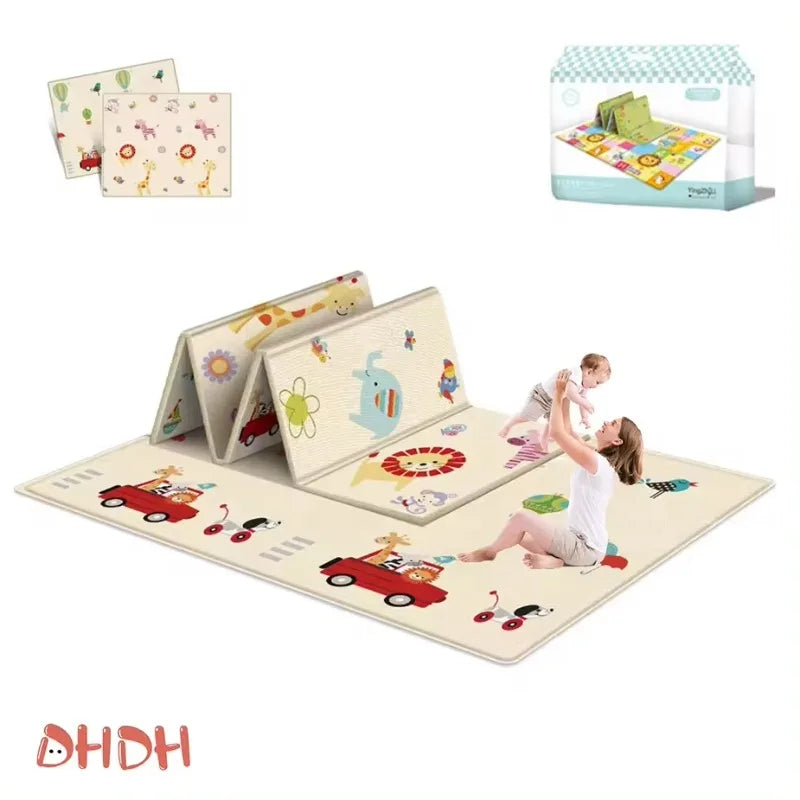 Large Folding Baby Crawling Mat - Double-Sided & Portable