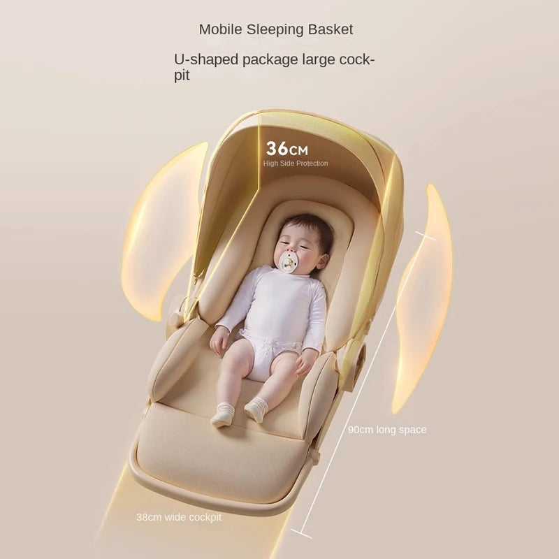 Lightweight Folding Baby Stroller. Two-way Push Anti Vibration Wheels