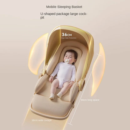 Lightweight Folding Baby Stroller. Two-way Push Anti Vibration Wheels