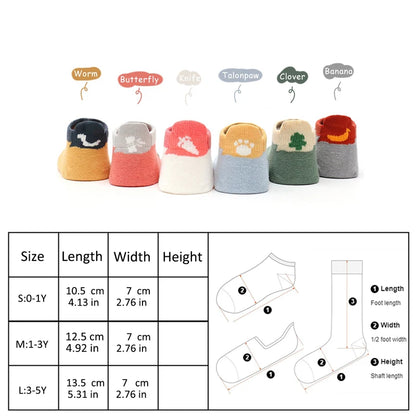 6-Pack Cute Cartoon Anti-Slip Socks for Toddlers & Kids