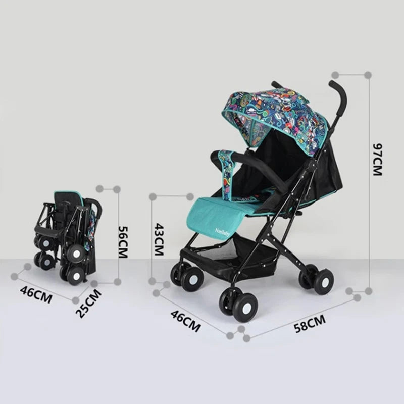 Travel-Ready Folding Umbrella Stroller & Pushchair