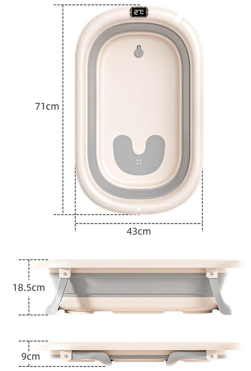 Space-Saving Collapsible Baby Bath with Cushion