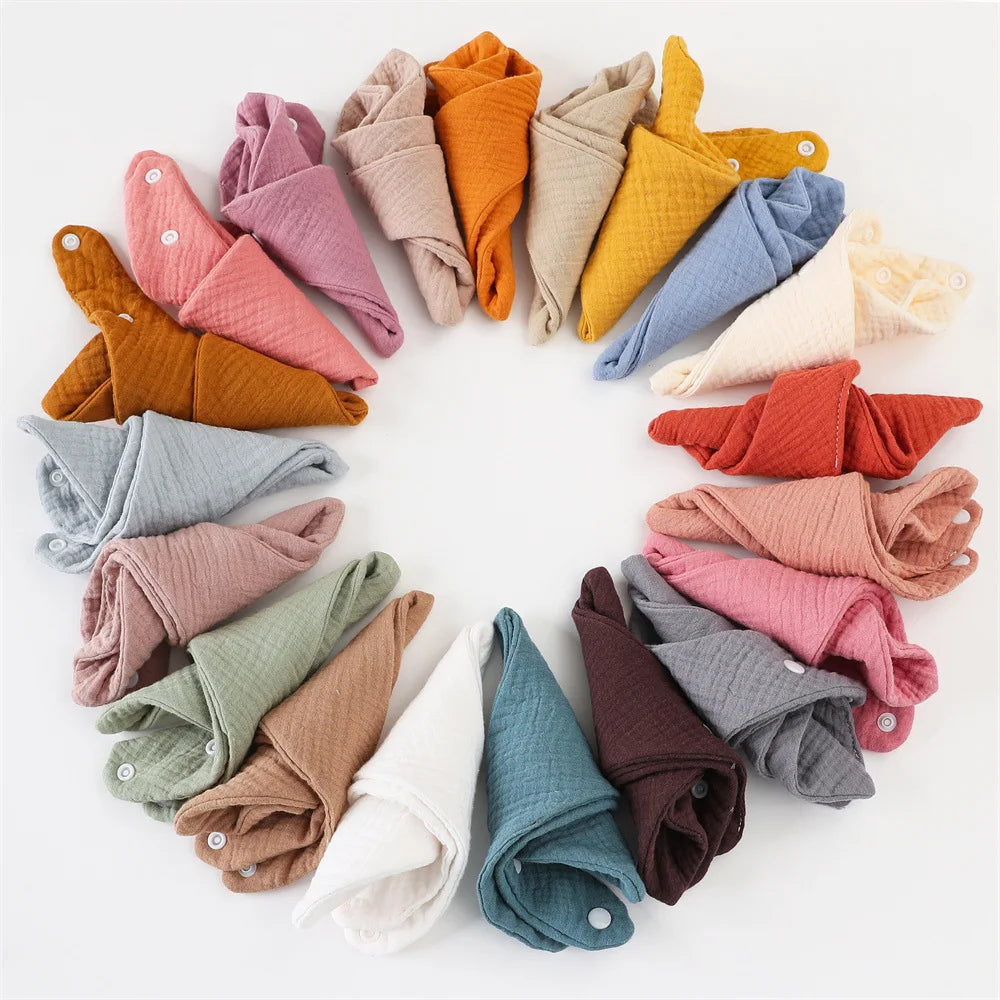 Solid Color Cotton Baby Bandana Bibs