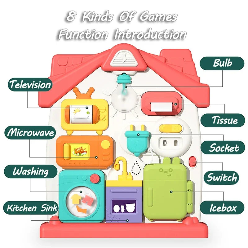 Montessori Sensory Busy Board with Lights & Music