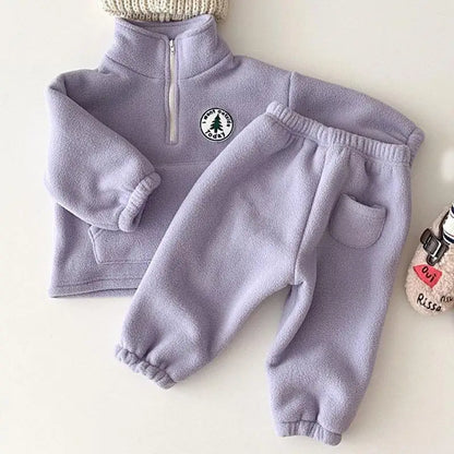 2-Piece Kids Fleece Pullover & Pants Outfit