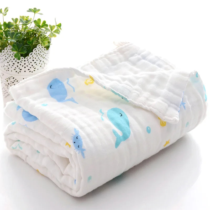 4-Layer Gauze Cotton Baby Bath Towel & Swaddle
