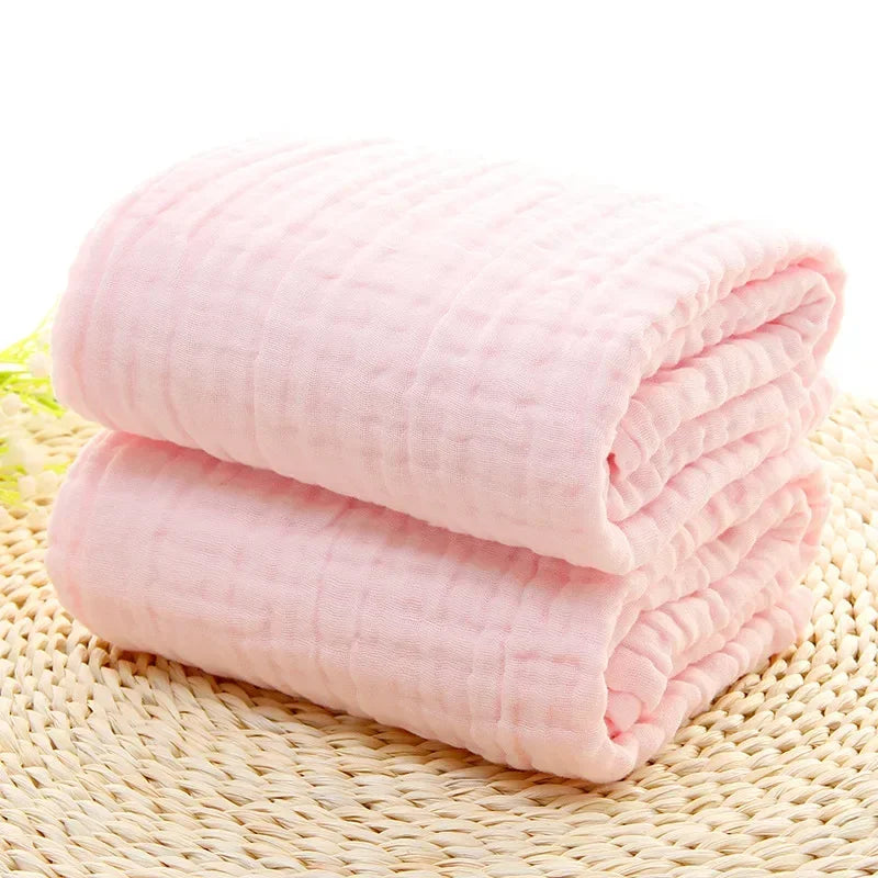 Soft 6-Layer Muslin Baby Bath Towel & Swaddle Wrap