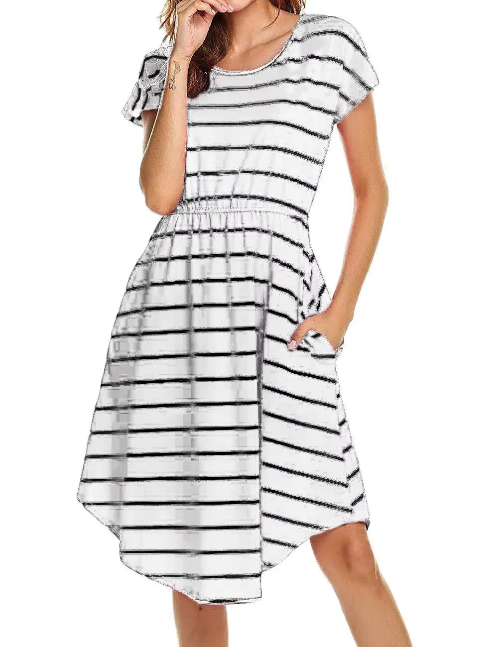Striped Dress For Breastfeeding