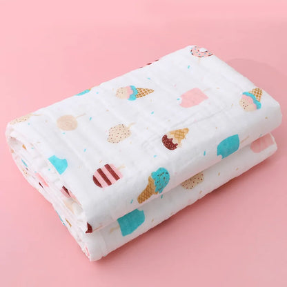 4-Layer Gauze Cotton Baby Bath Towel & Swaddle