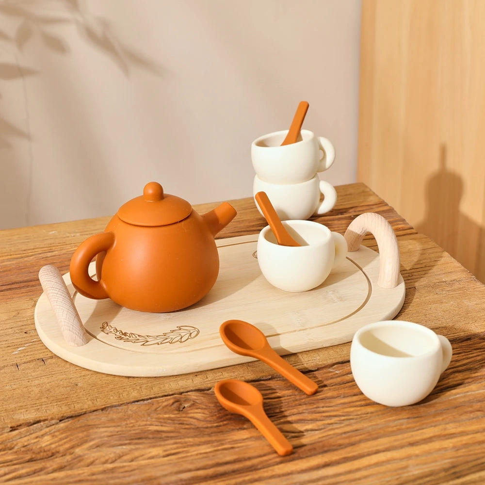 Wooden Afternoon Tea Set Toy For RolePlay